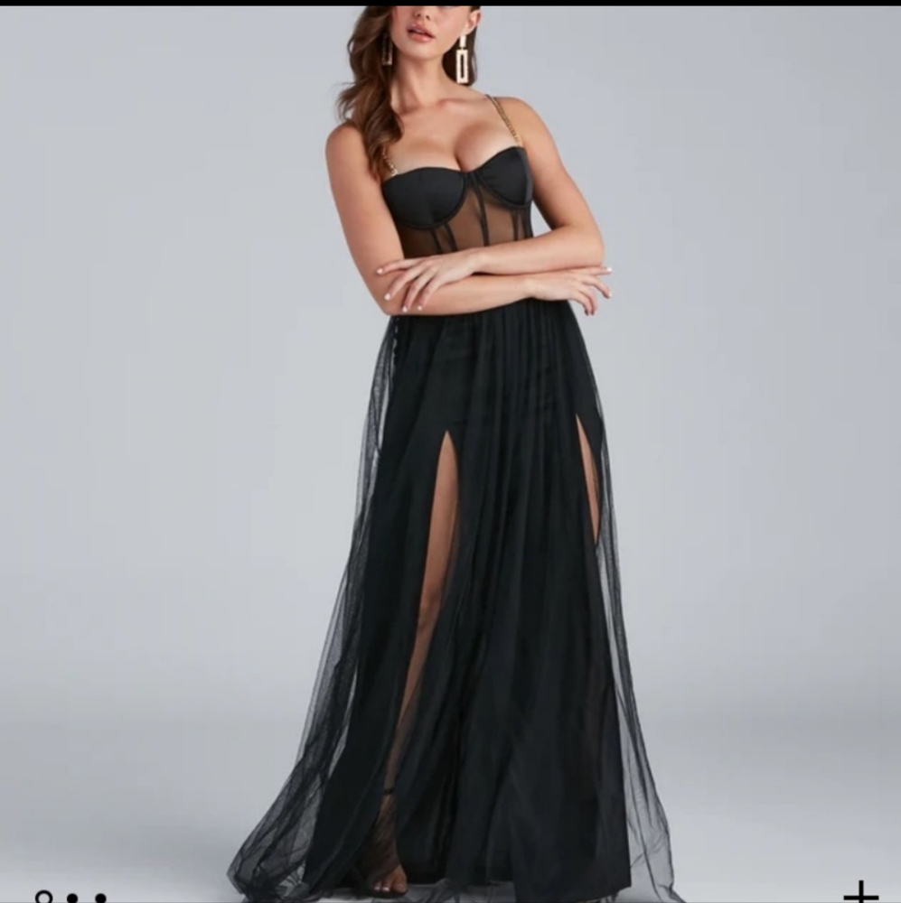 Mesh Tulle Bustier Gown